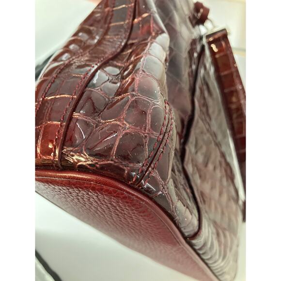 BRIGHTON D834506 RED PATTON LEATHER ANIMAL PRINT SHOULDERBAG - Picture 14 of 16